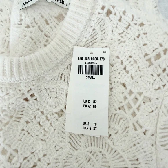 Abercrombie & Fitch Floral Crochet Top NWT - Picture 3 of 7